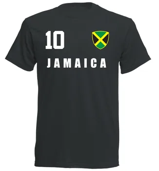 2019 Karšto pardavimo Vasaros Stiliaus Jamaika 2019 marškinėliai jersey stiliaus futbolininkas numerį VISOS 10 Juokingas Tee marškinėliai