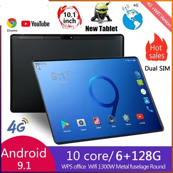 Android Tabletė 10 colių Quad Core 8GB+128 GB Tablet PC Su Telefonu Tablet