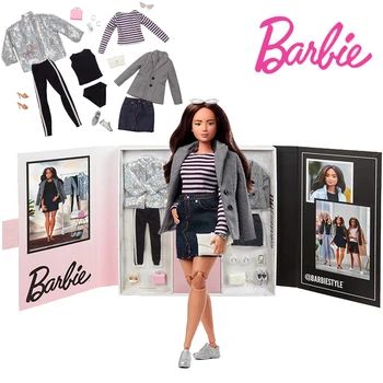 Barbė GTJ84 Parašas - Barbie Stiliaus Pop Padarė Perkelti Kūno Dvigubo Breasted Striukė Su Priedais Limited Edition Žaislas Gerbėjų Dovana