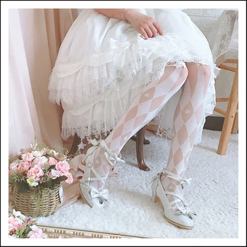 Lolita Vasaros saldus kojinės Cirko klavišą kelnės stiklo, šilko plonos pėdkelnės anti-kablys moterų Lolita Japonijos socking