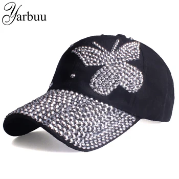 [YARBUU]Grožis Kepurės Naujas Dizainas Populiarus Moterų kalnų krištolas Džinsinio Beisbolo kepuraitę Mados Prekės ženklo Moteris Jean Kristalų Hip-Hop Snapback Skrybėlę